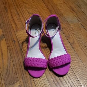 Torrid hot pink mini wedge sandals-8W